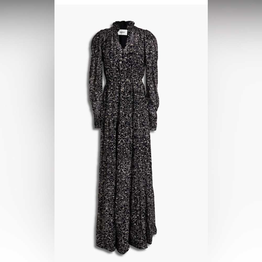 ba&sh Chic Black and Silver Long Sleeve Dress Women’s Size 3 (US size Large)